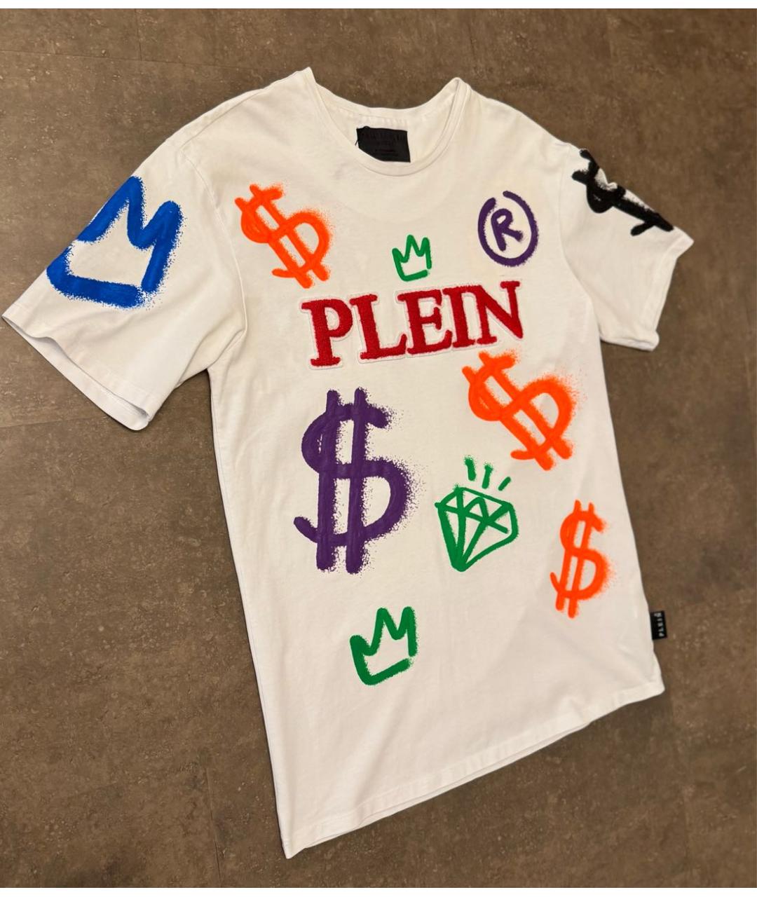 PHILIPP PLEIN Белая хлопковая футболка, фото 3