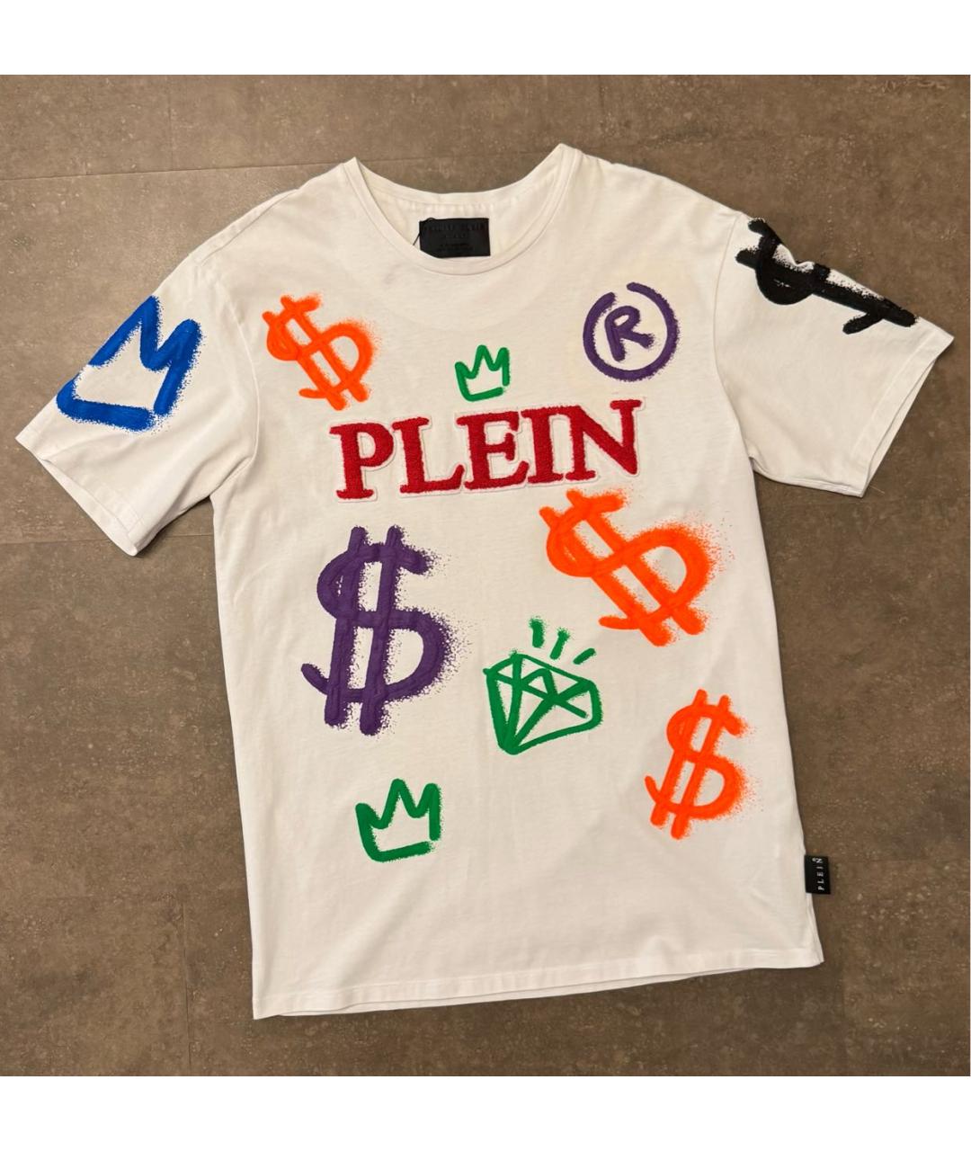 PHILIPP PLEIN Белая хлопковая футболка, фото 2