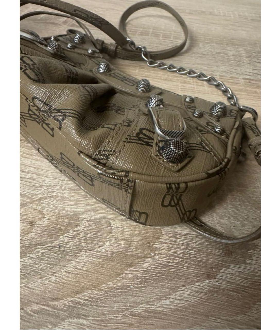 BALENCIAGA Хаки кожаная сумка через плечо, фото 2