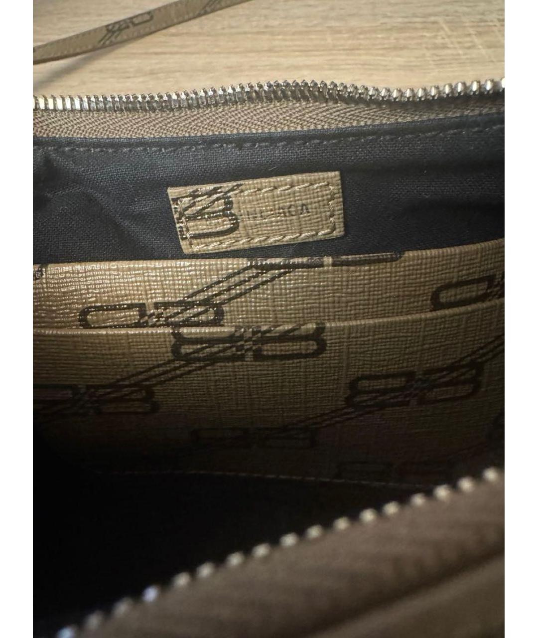 BALENCIAGA Хаки кожаная сумка через плечо, фото 4