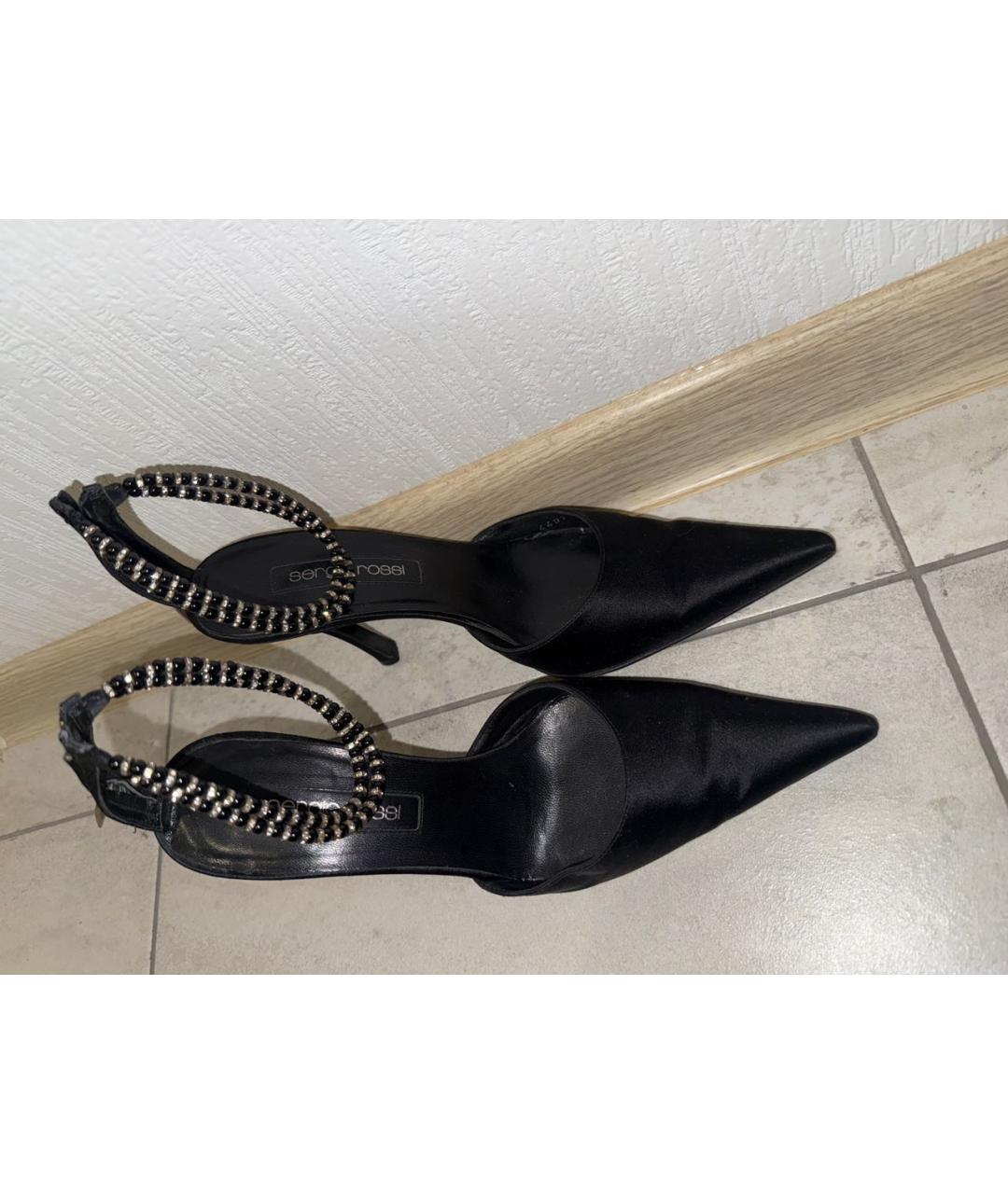 SERGIO ROSSI Черные текстильные туфли, фото 2