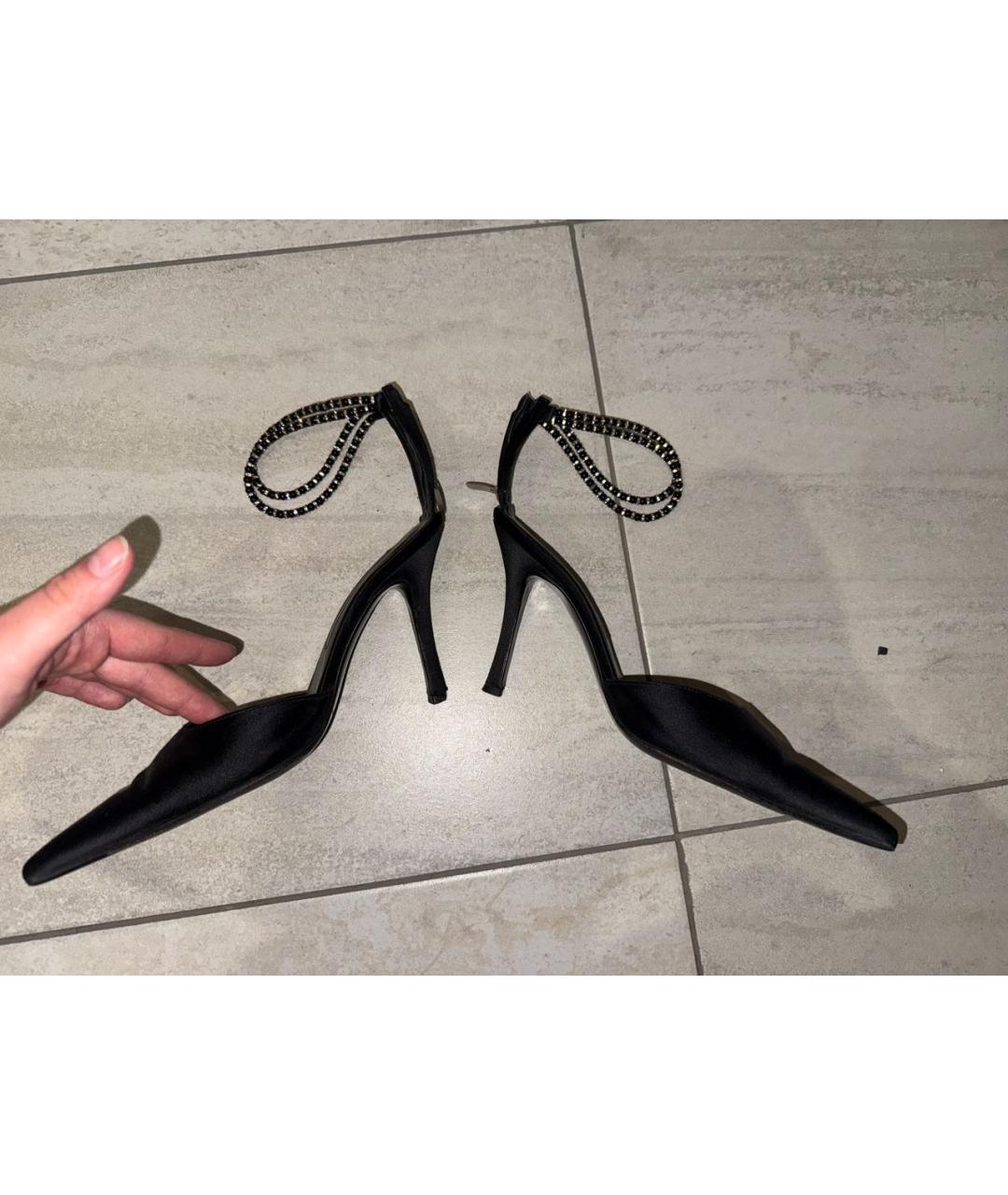 SERGIO ROSSI Черные текстильные туфли, фото 4