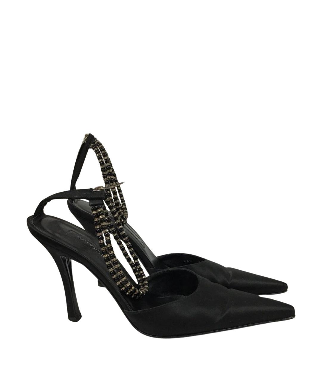 SERGIO ROSSI Черные текстильные туфли, фото 1