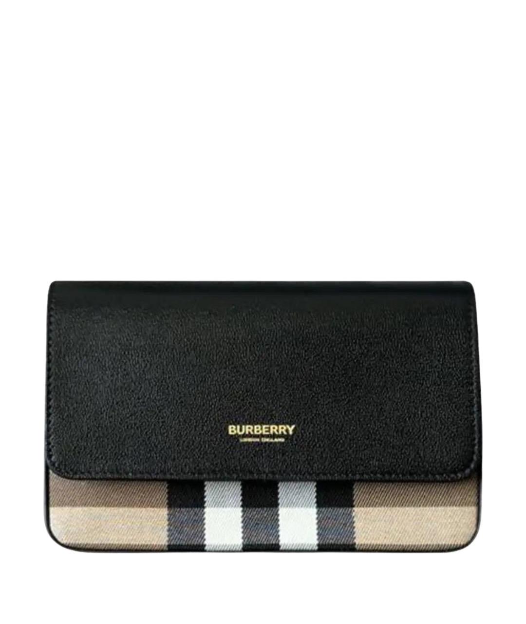 BURBERRY Черная кожаная сумка через плечо, фото 1