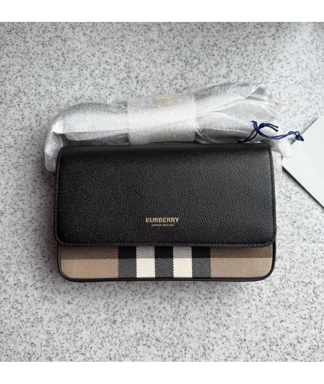 BURBERRY Черная кожаная сумка через плечо, фото 2