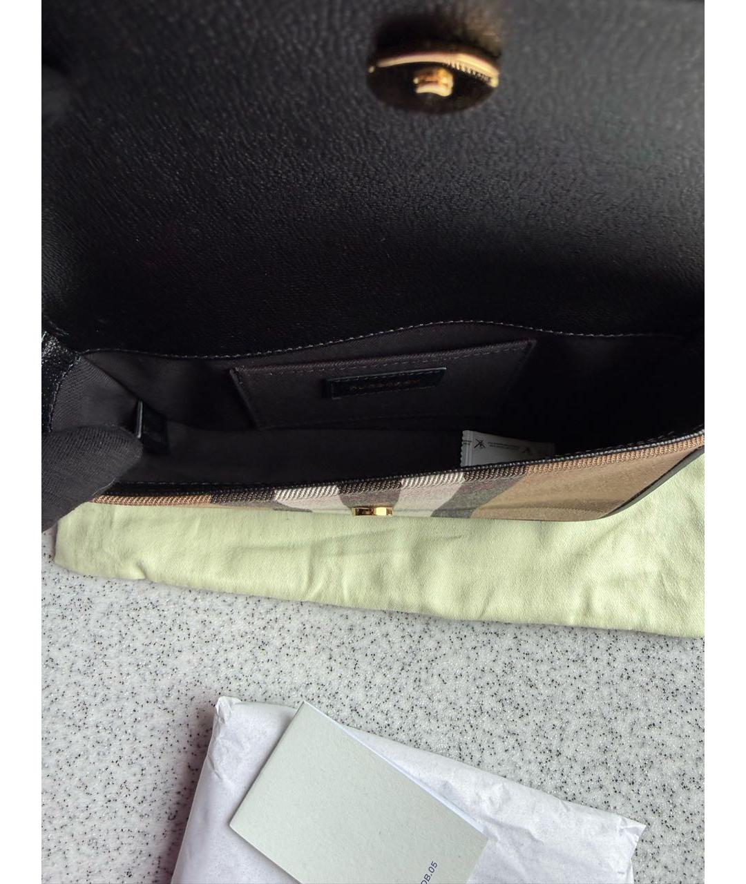 BURBERRY Черная кожаная сумка через плечо, фото 5