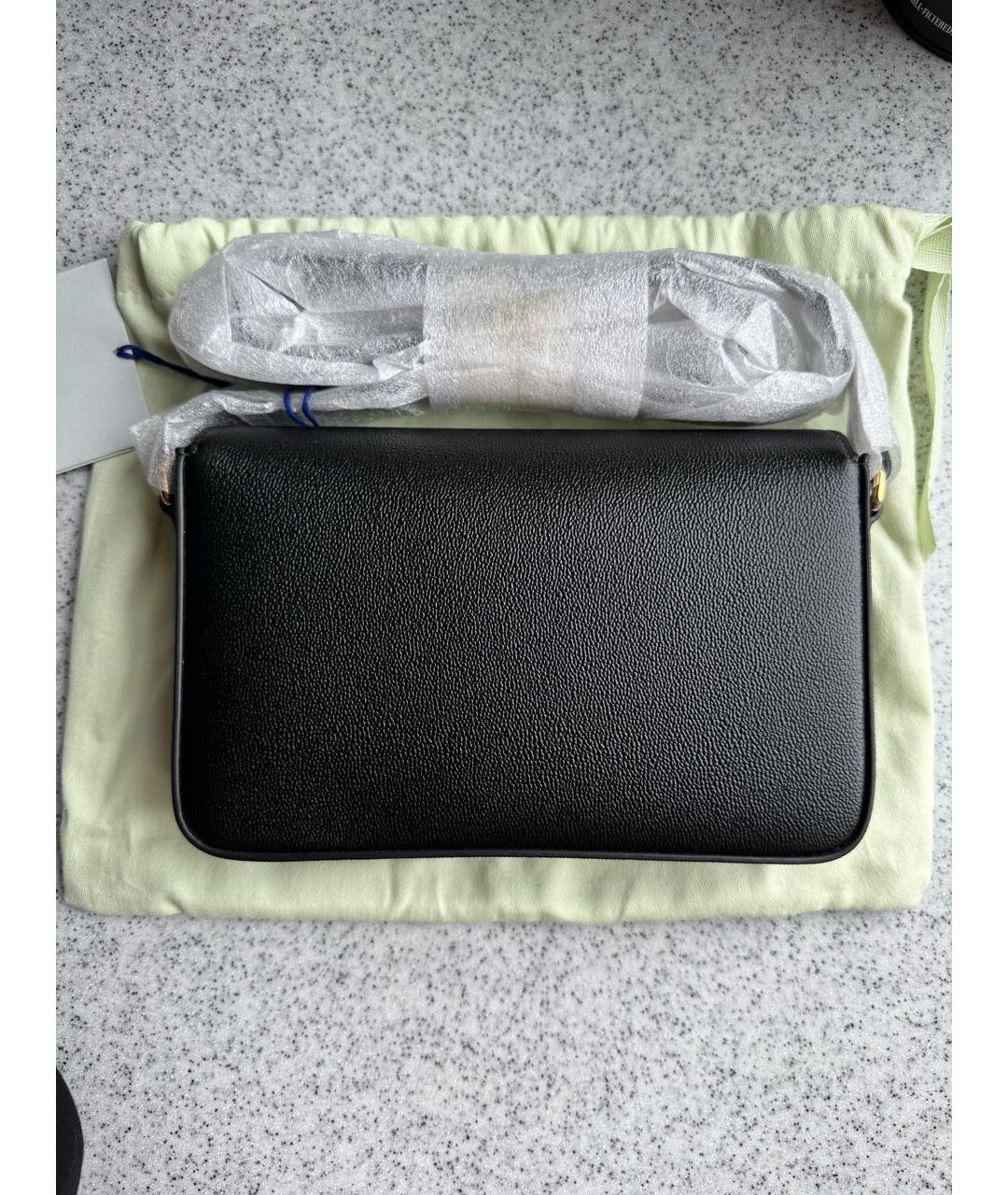 BURBERRY Черная кожаная сумка через плечо, фото 4