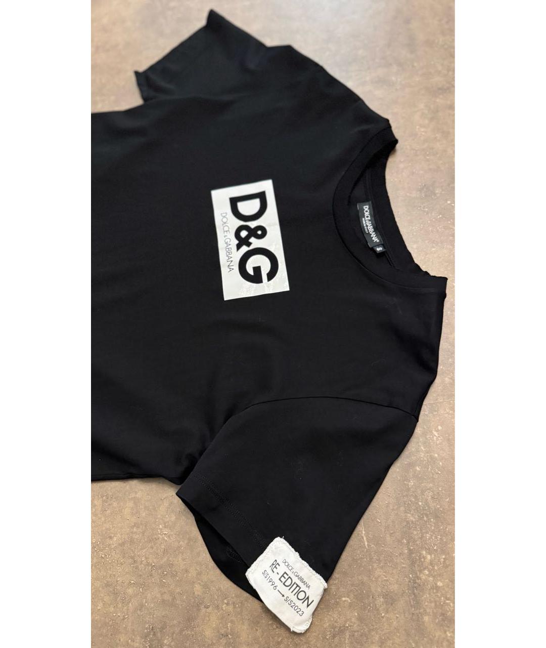 DOLCE&GABBANA Черная хлопковая футболка, фото 3