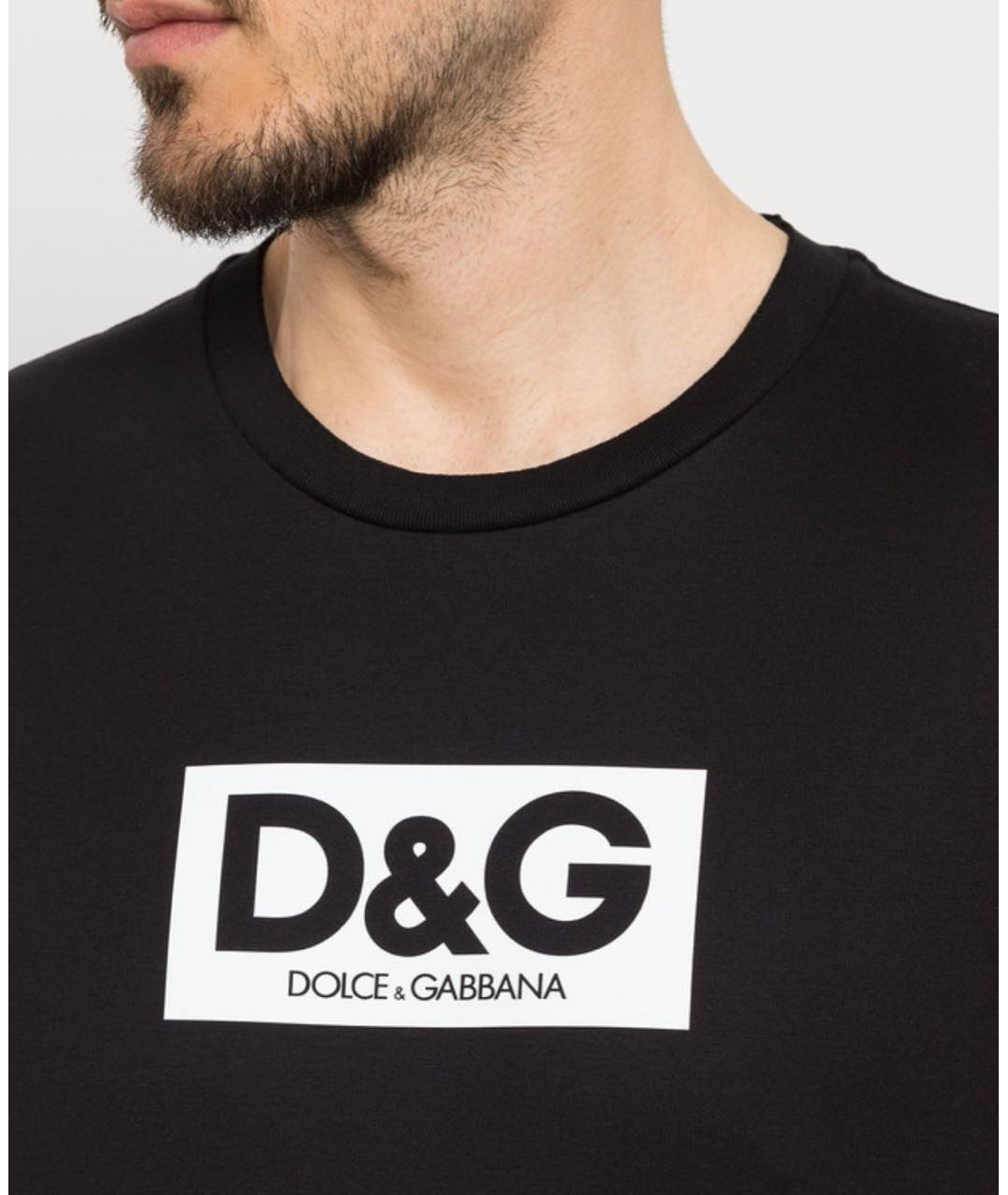 DOLCE&GABBANA Черная хлопковая футболка, фото 8