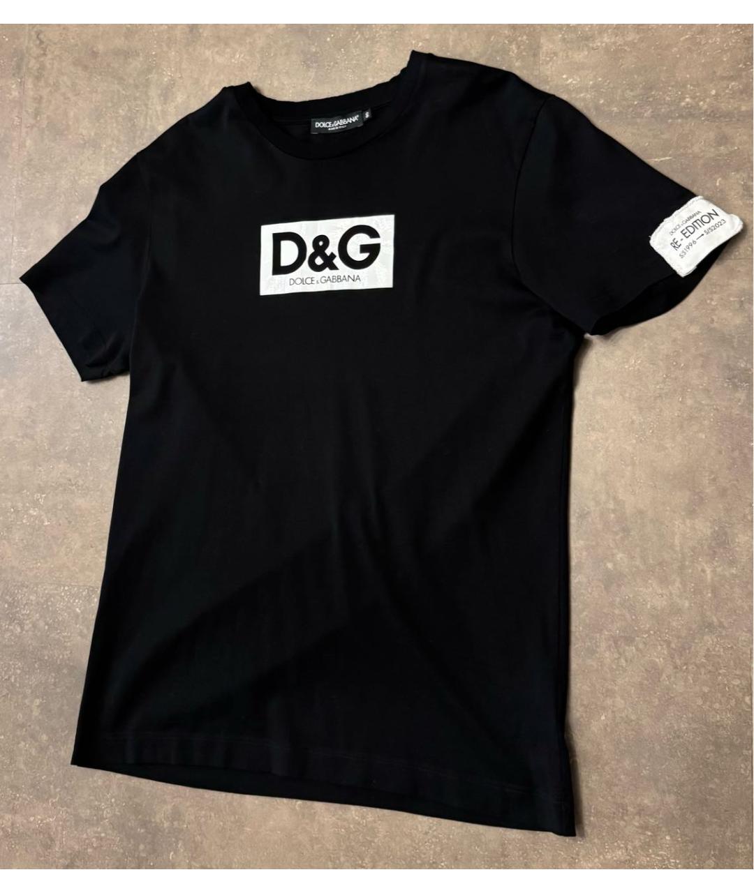 DOLCE&GABBANA Черная хлопковая футболка, фото 4