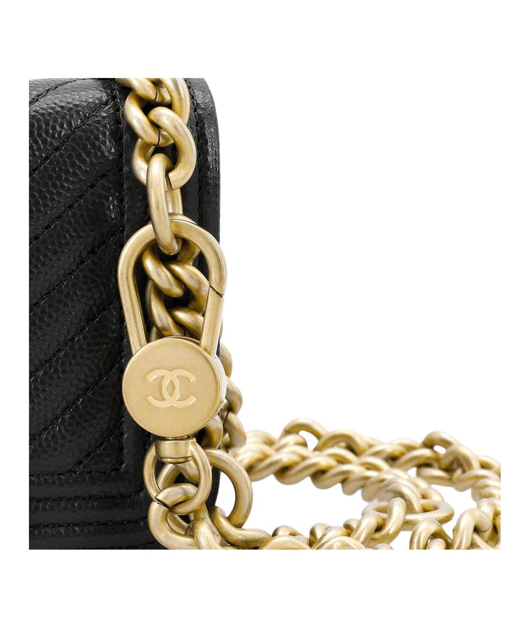 CHANEL Черная кожаная сумка через плечо, фото 5