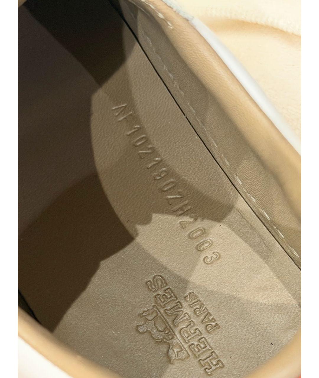 HERMES Белые кожаные кеды, фото 8