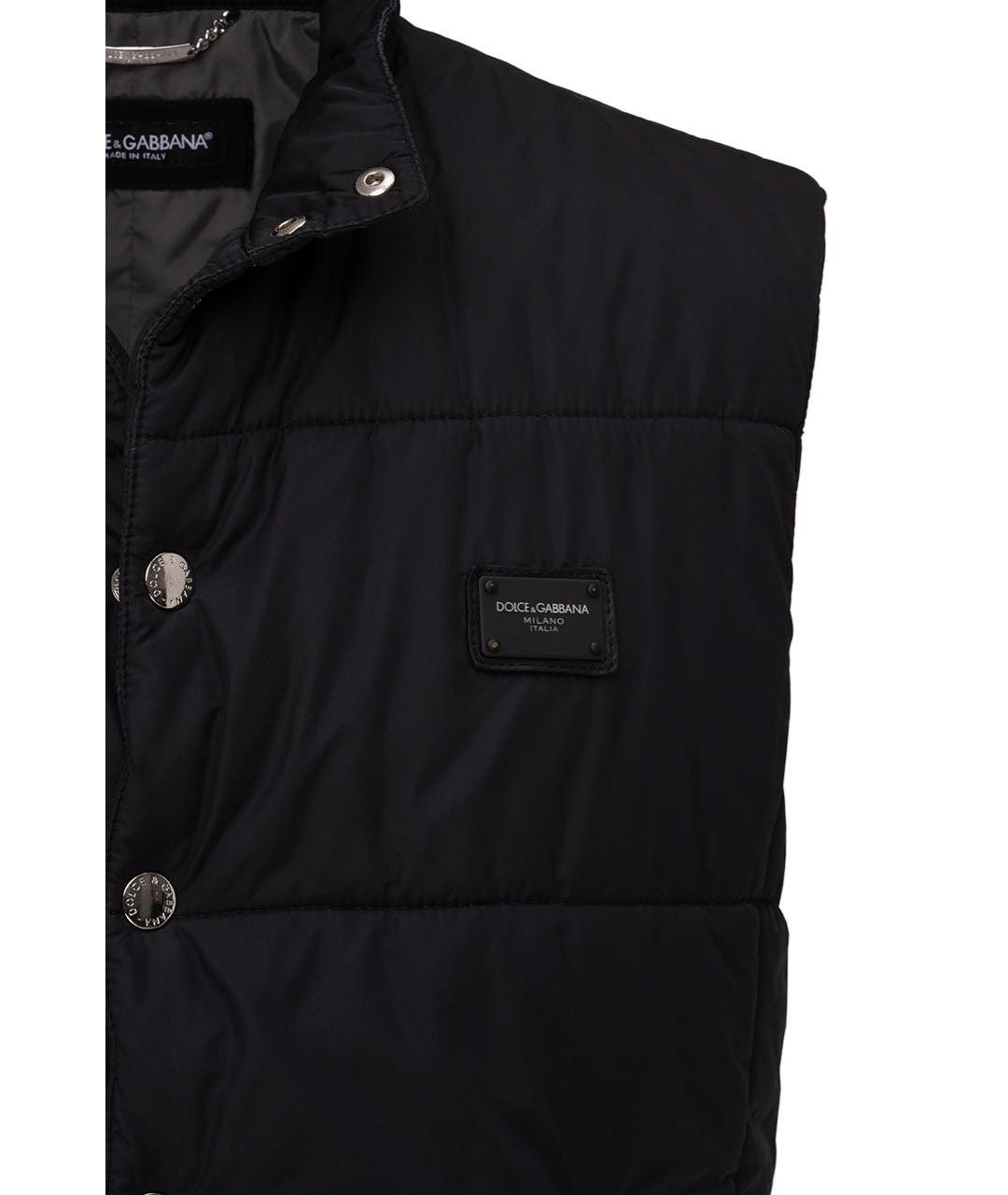 DOLCE&GABBANA Черный полиэстеровый жилет, фото 4