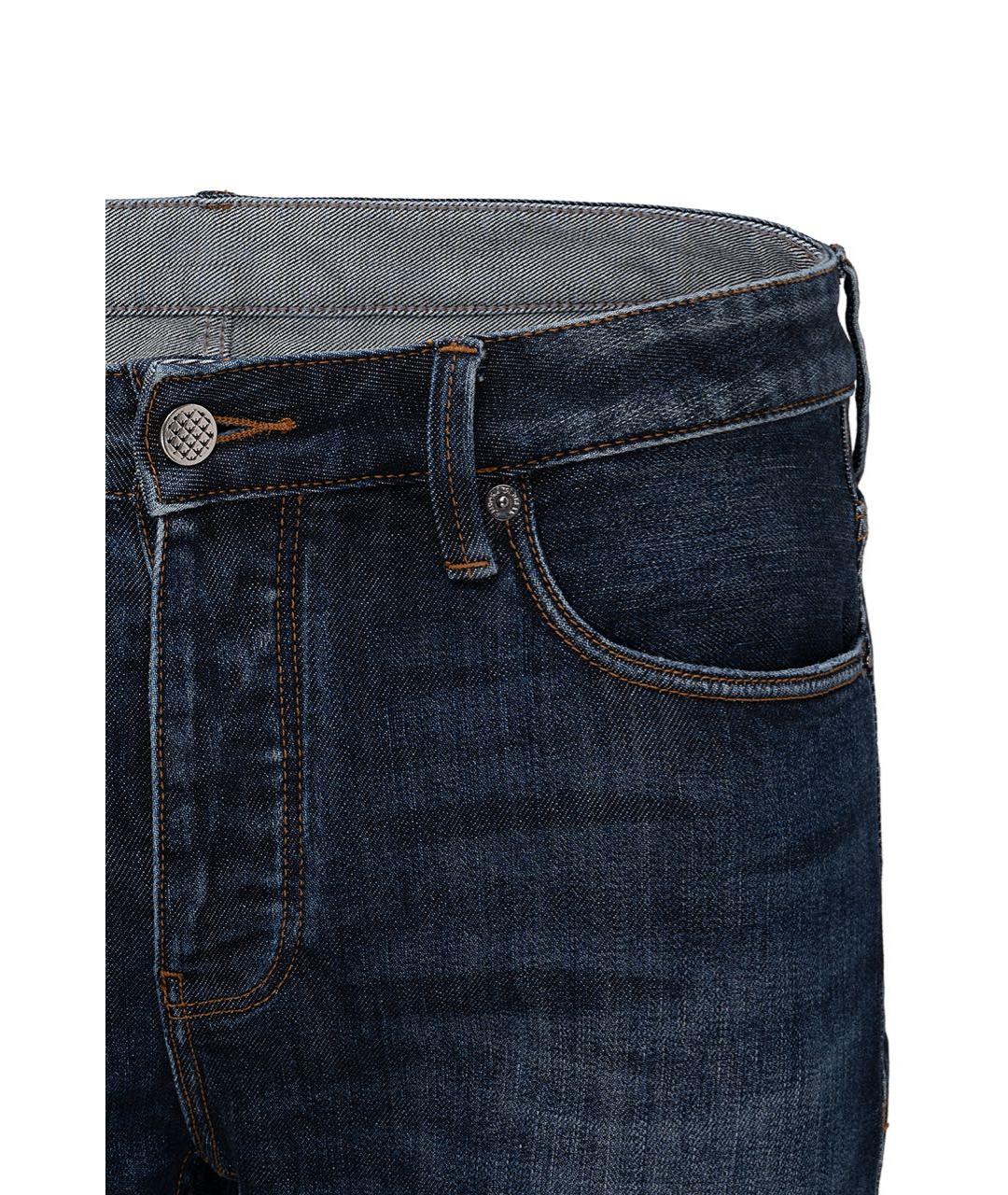 EMPORIO ARMANI Темно-синие хлопко-эластановые джинсы скинни, фото 3