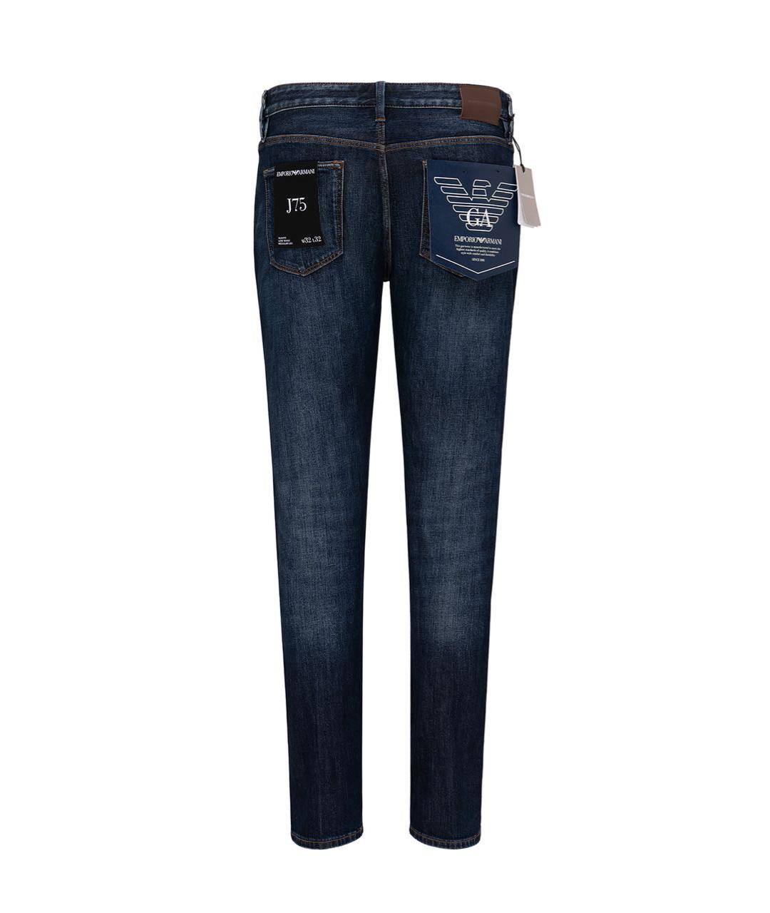 EMPORIO ARMANI Темно-синие хлопко-эластановые джинсы скинни, фото 2