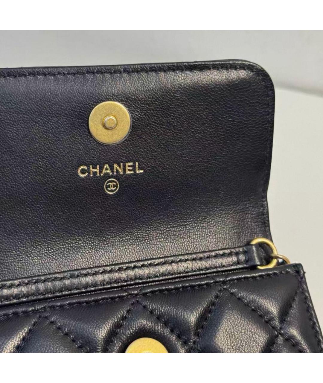 CHANEL Черная кожаная сумка через плечо, фото 3
