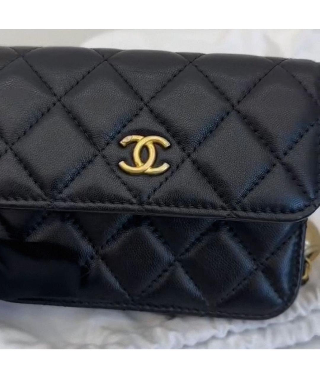 CHANEL Черная кожаная сумка через плечо, фото 5