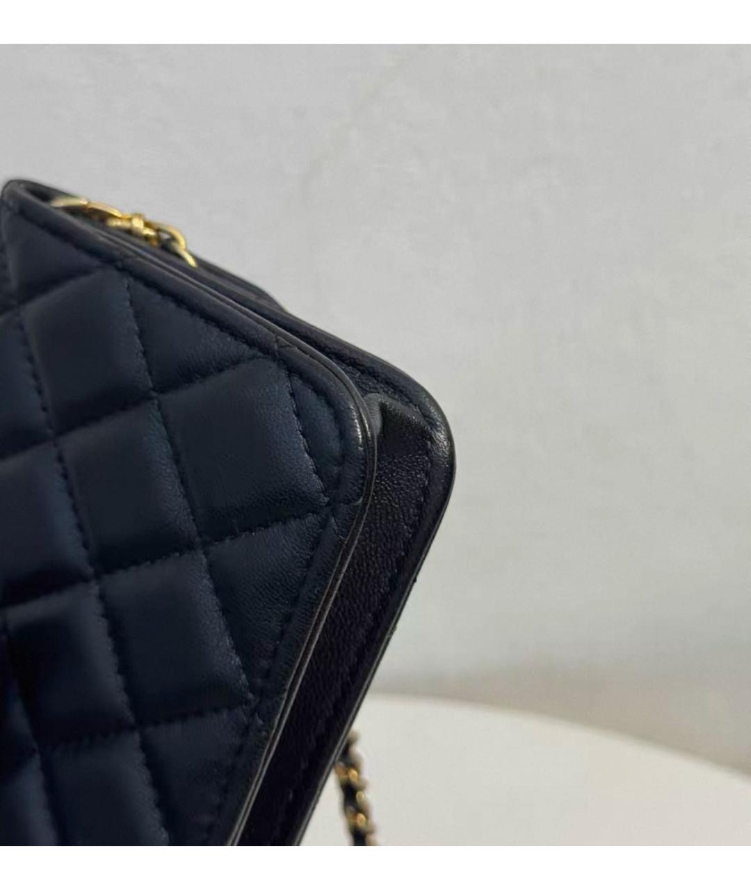 CHANEL Черная кожаная сумка через плечо, фото 4