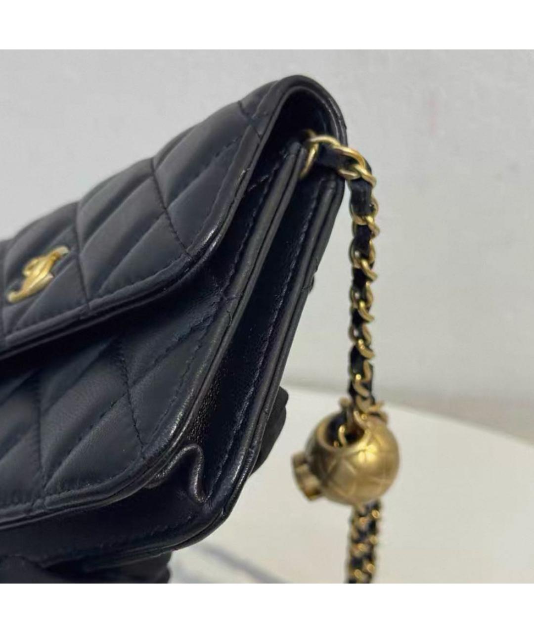 CHANEL Черная кожаная сумка через плечо, фото 6