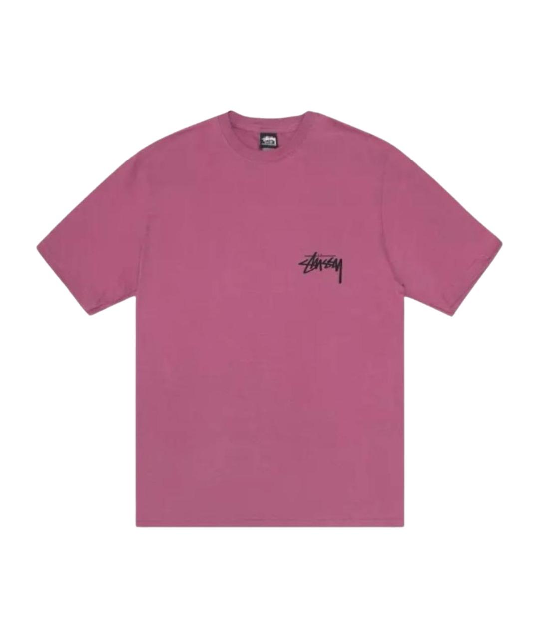 STUSSY Розовая хлопковая футболка, фото 1