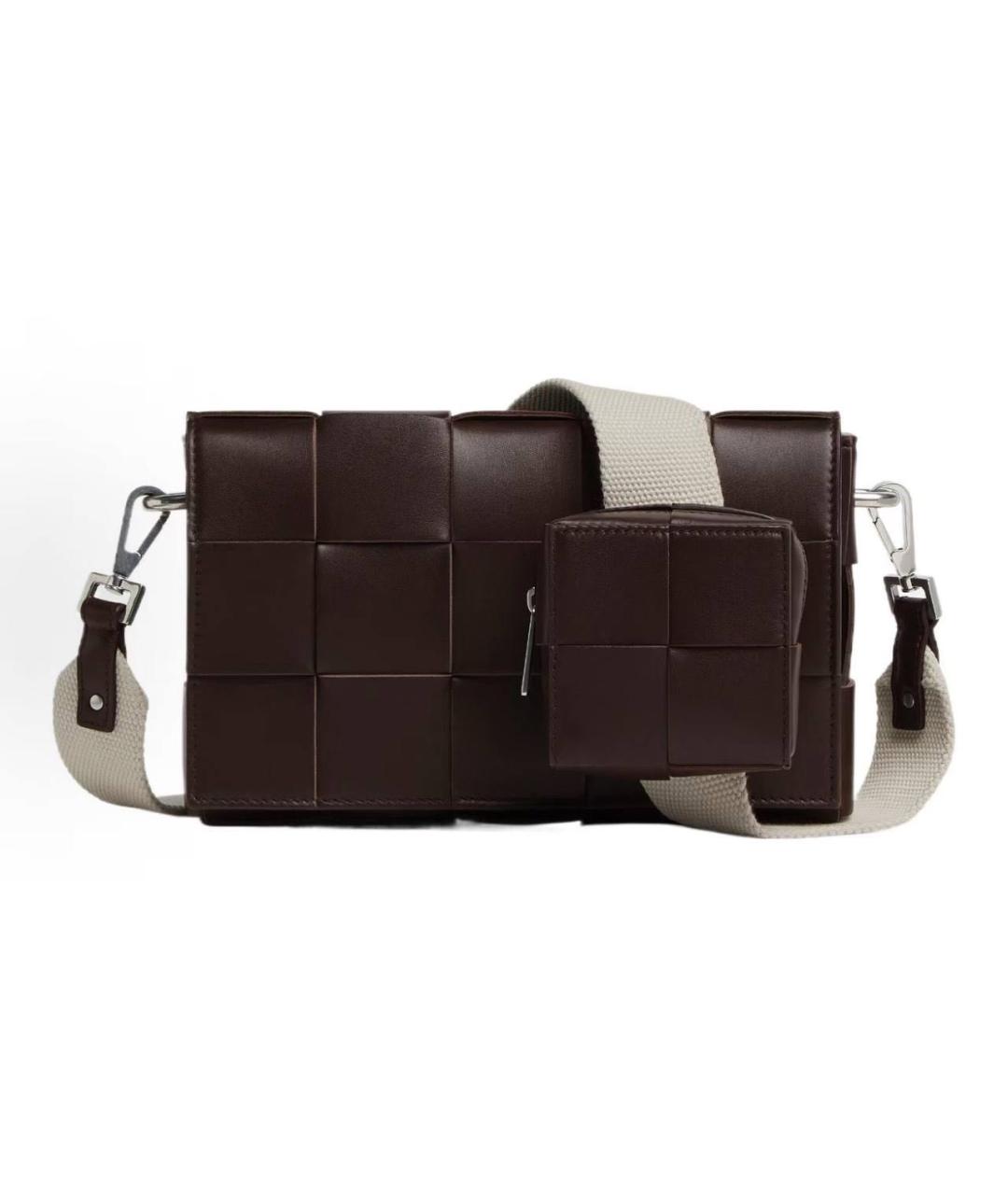 BOTTEGA VENETA Коричневая кожаная сумка на плечо, фото 2