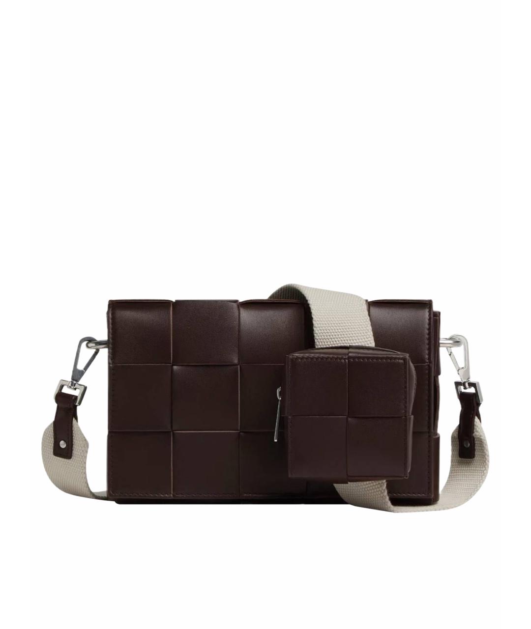 BOTTEGA VENETA Коричневая кожаная сумка на плечо, фото 1