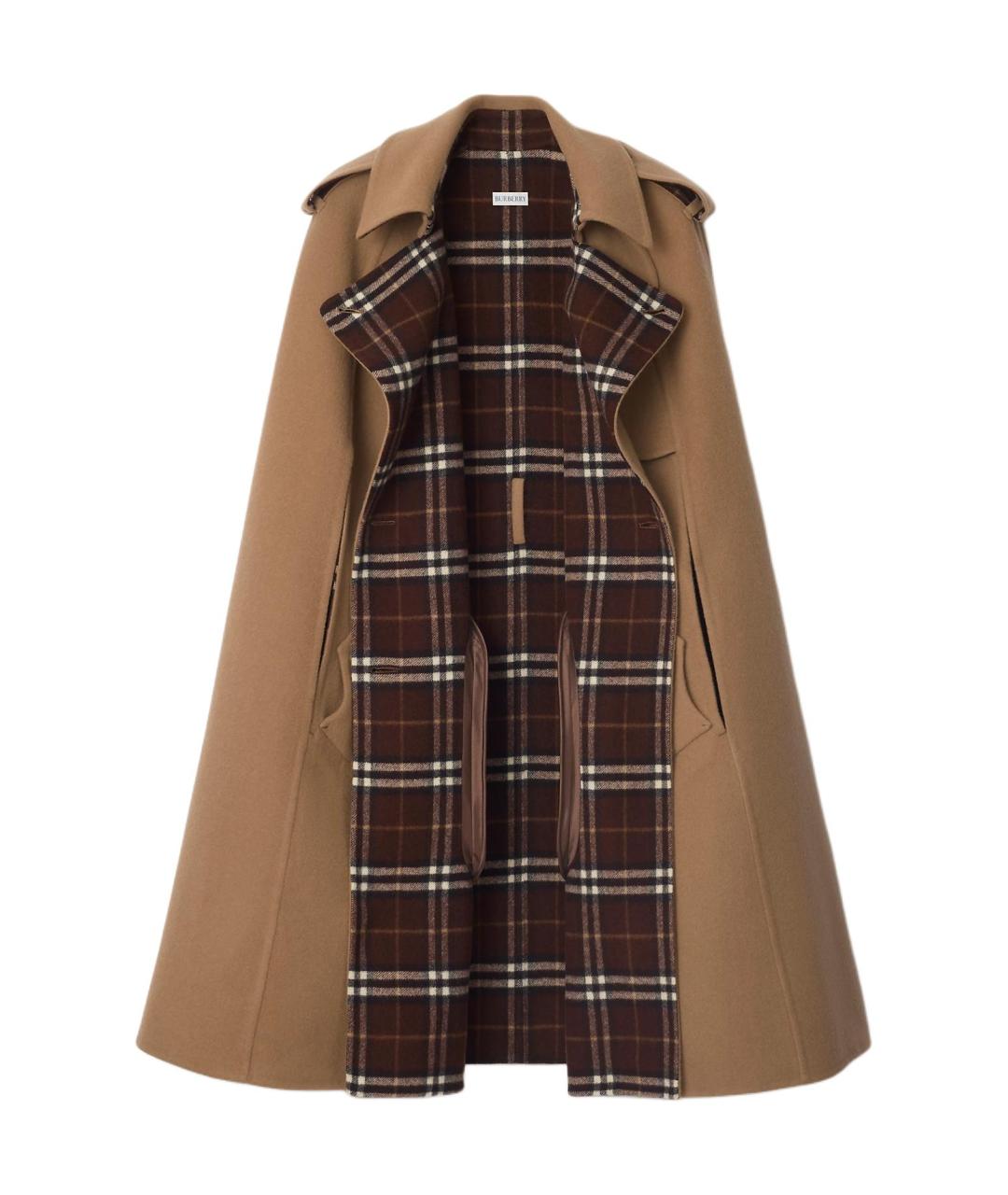 BURBERRY Бежевый шерстяной тренч/плащ, фото 2
