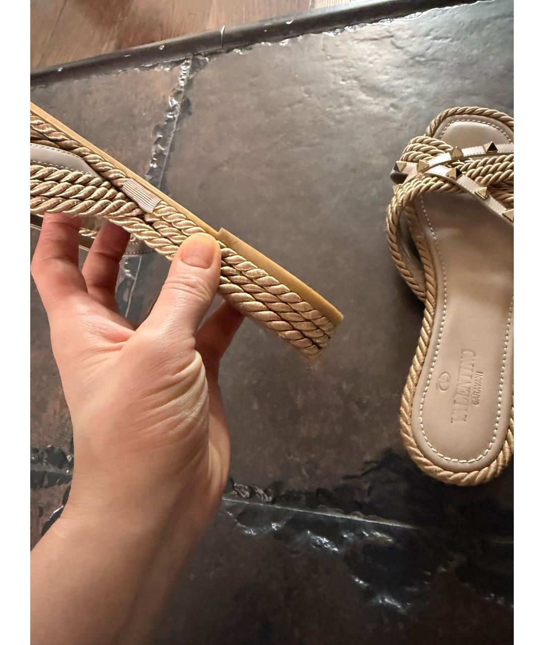 VALENTINO Бежевые шлепанцы, фото 6