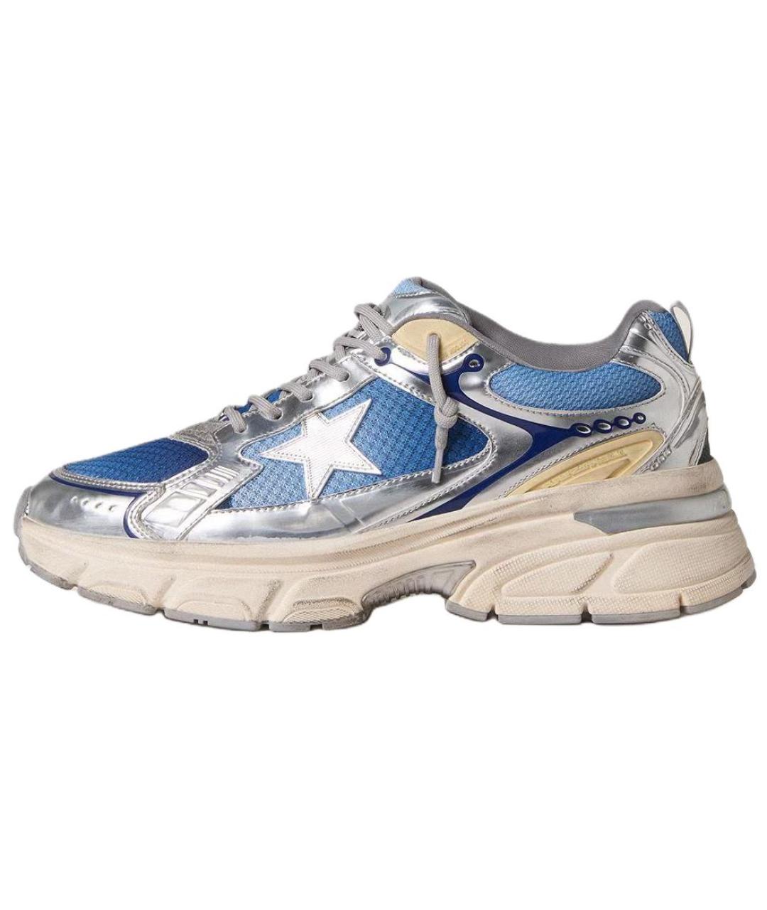 GOLDEN GOOSE DELUXE BRAND Голубые текстильные кроссовки, фото 2