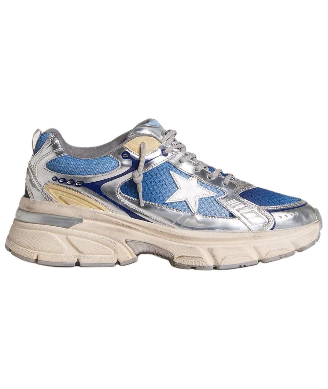 GOLDEN GOOSE DELUXE BRAND Голубые текстильные кроссовки, фото 1