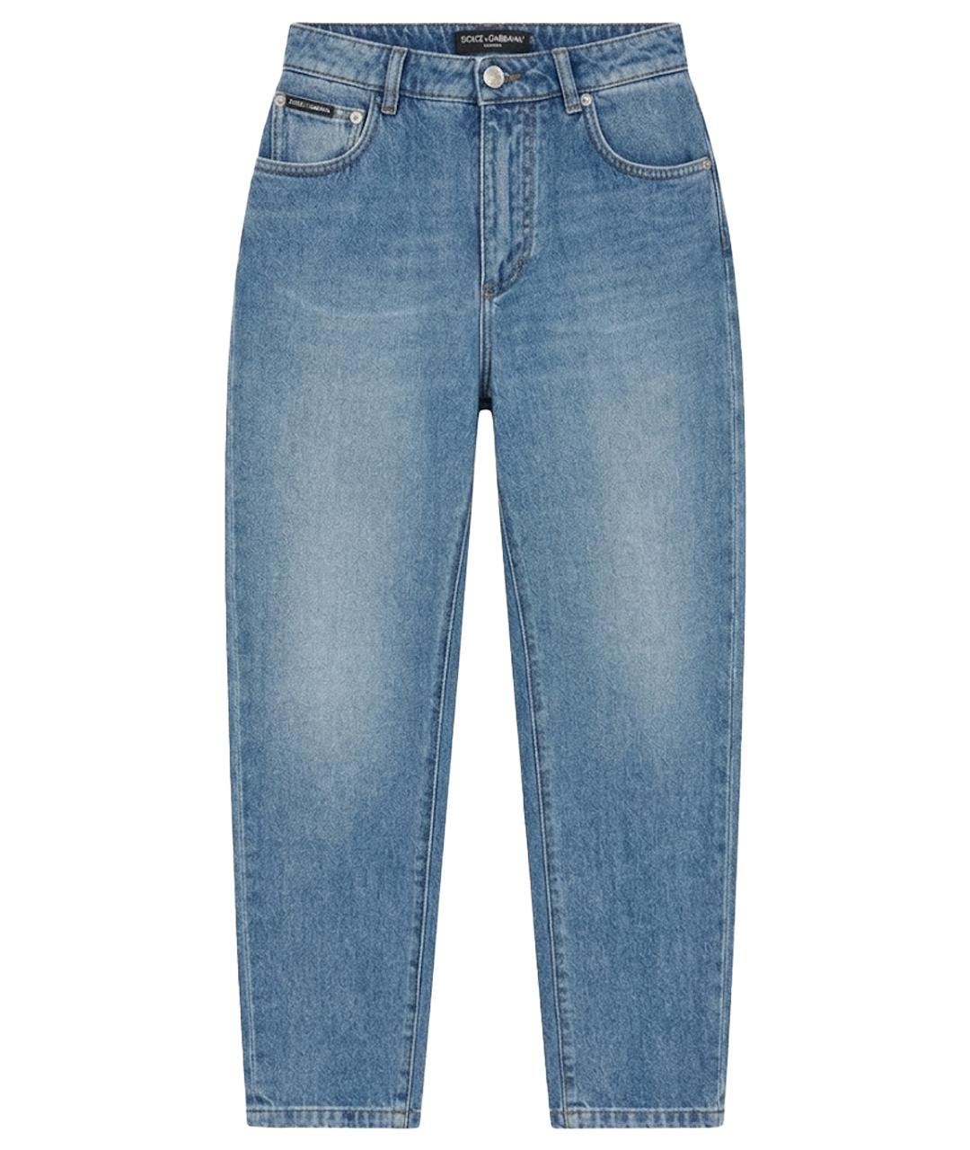 DOLCE&GABBANA Голубые хлопковые джинсы слим, фото 1