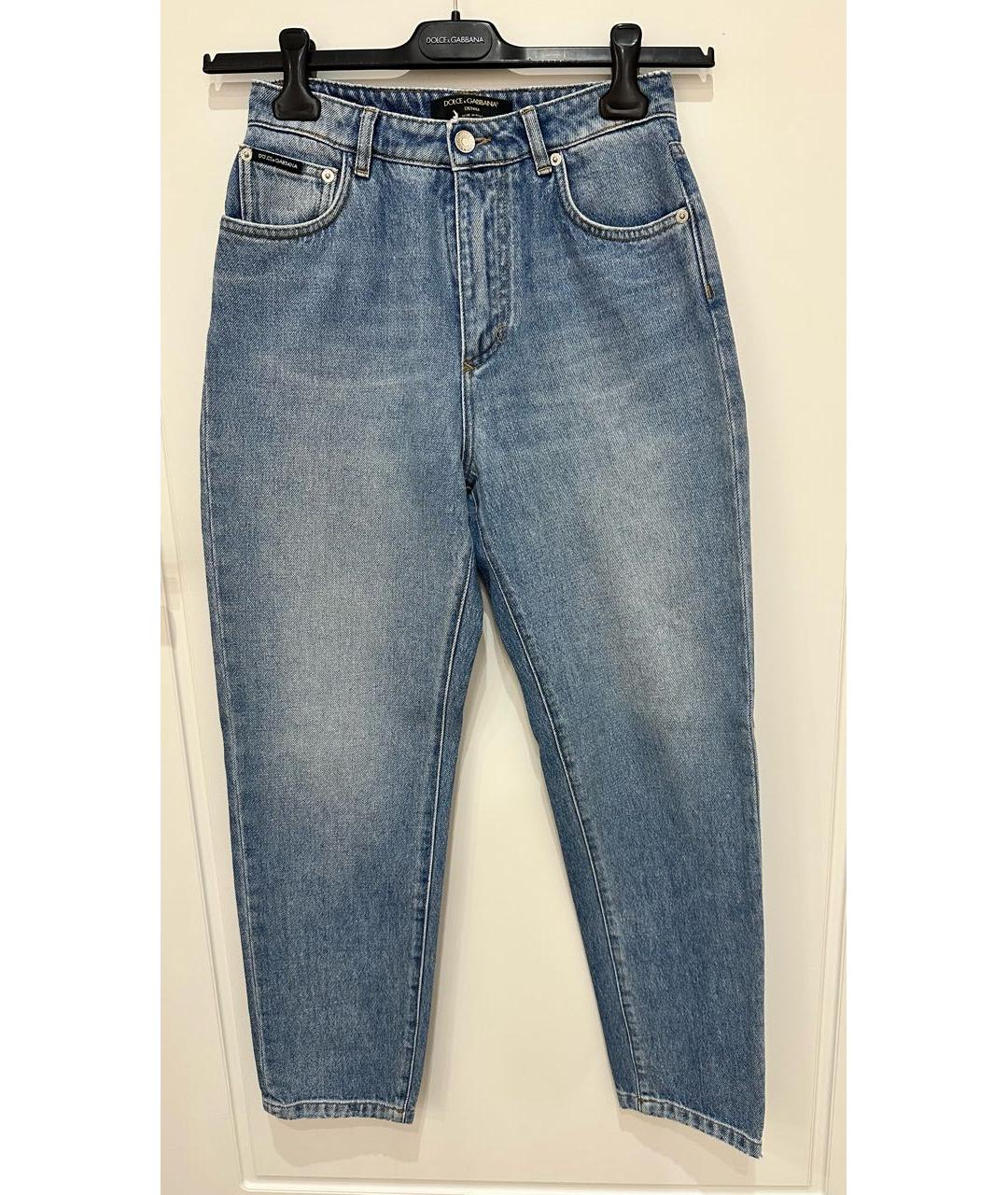 DOLCE&GABBANA Голубые хлопковые джинсы слим, фото 7