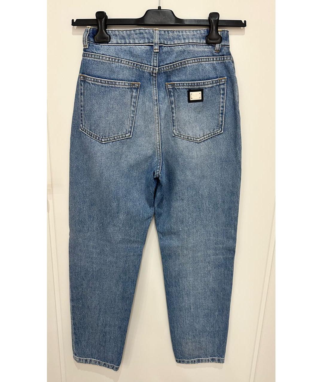 DOLCE&GABBANA Голубые хлопковые джинсы слим, фото 2