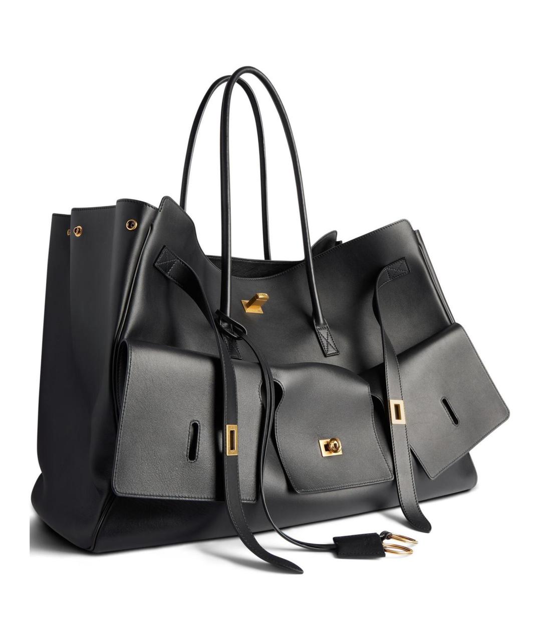 BALENCIAGA Черная кожаная сумка через плечо, фото 2