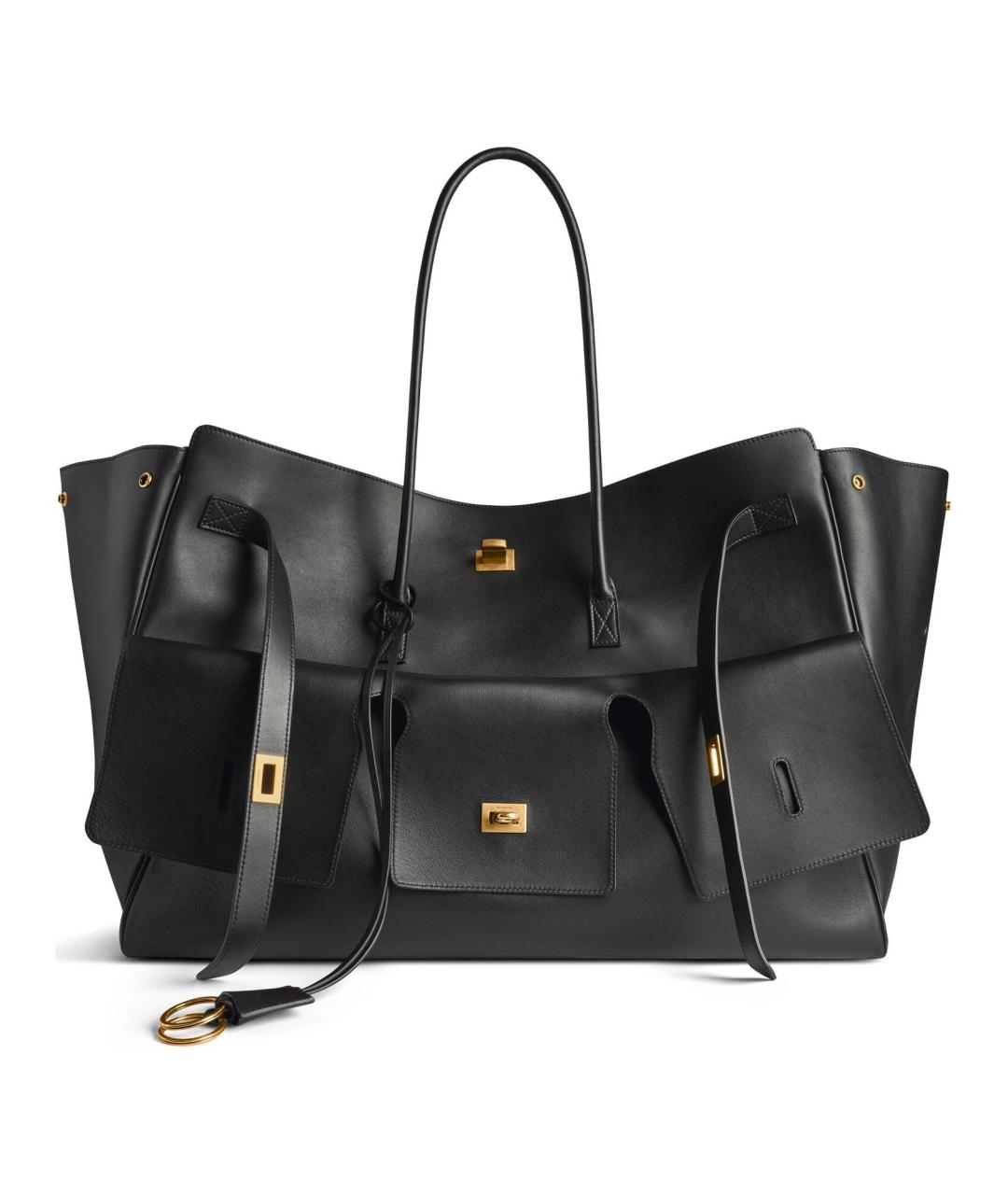 BALENCIAGA Черная кожаная сумка через плечо, фото 1