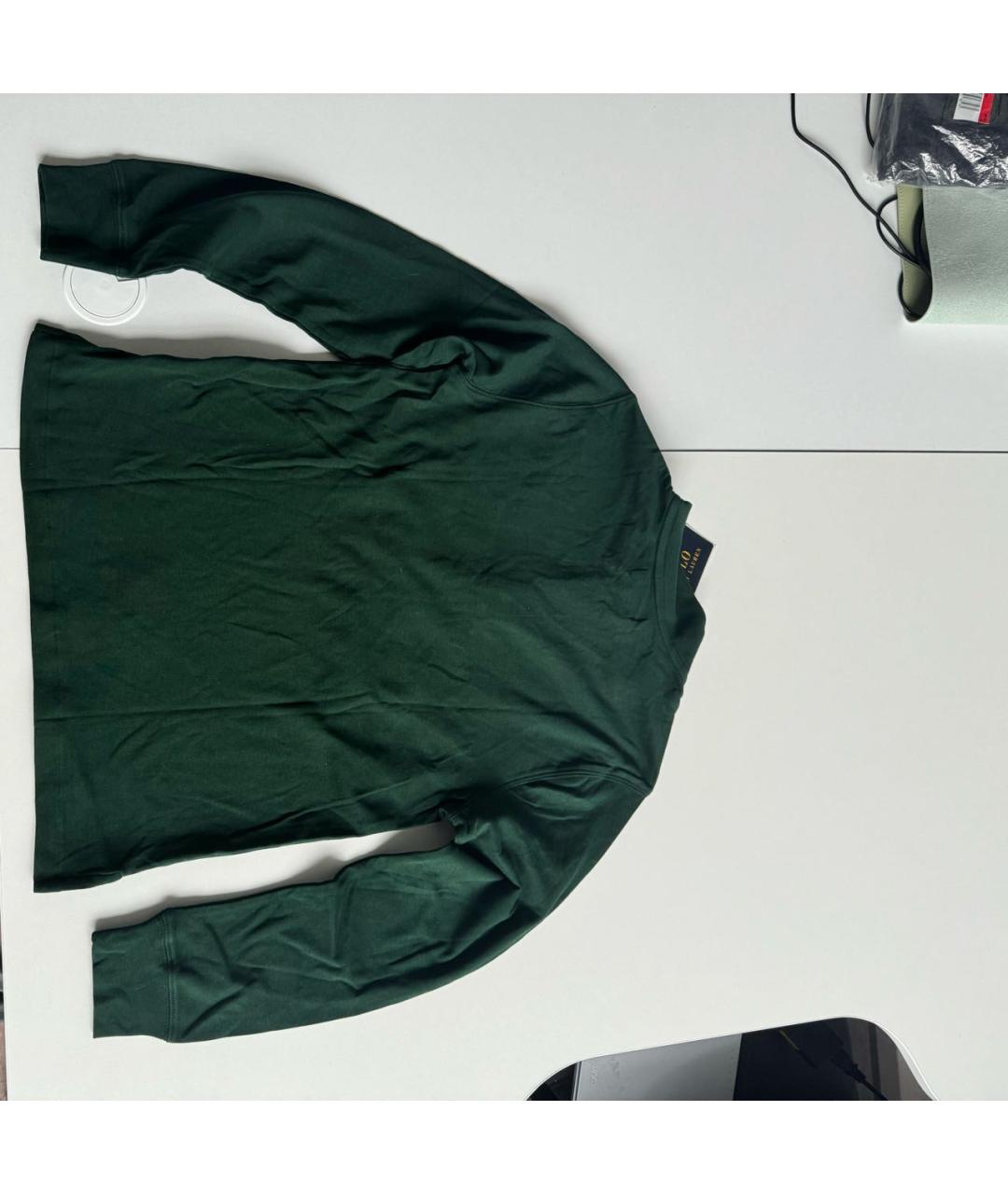 POLO RALPH LAUREN Зеленая хлопковая детская футболка, фото 2