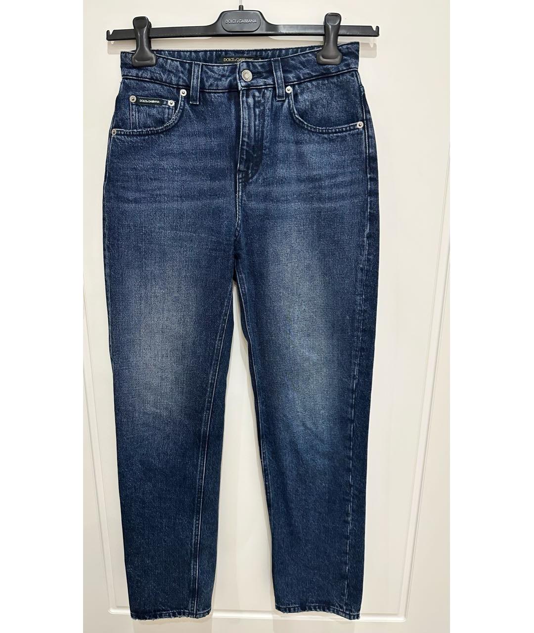 DOLCE&GABBANA Темно-синие хлопковые джинсы слим, фото 7