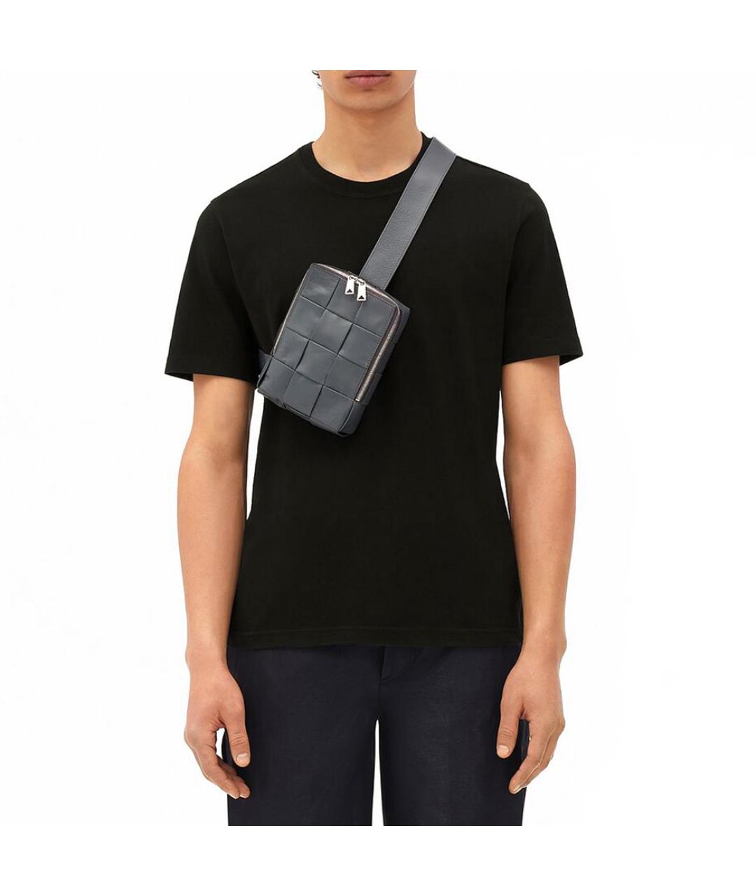 BOTTEGA VENETA Серая кожаная сумка на плечо, фото 5