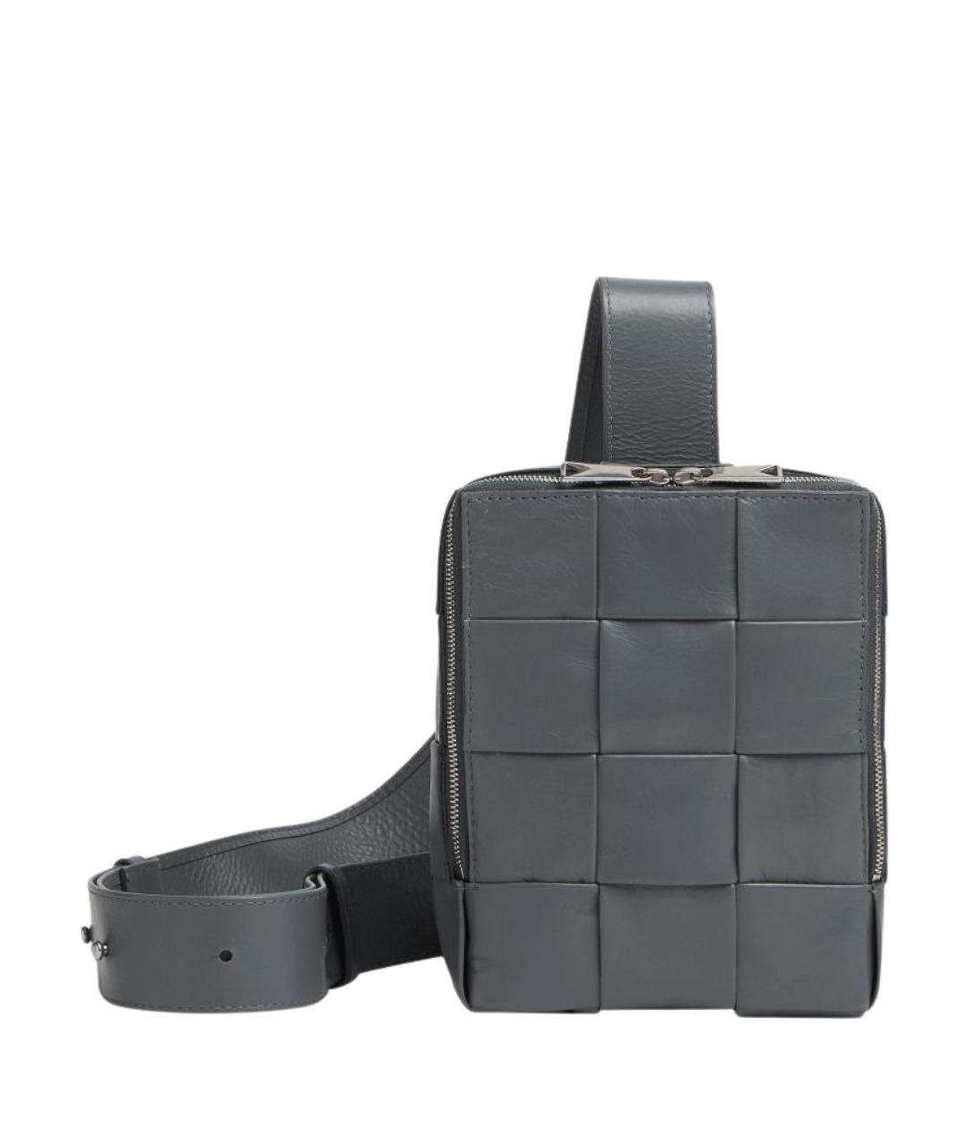 BOTTEGA VENETA Серая кожаная сумка на плечо, фото 1