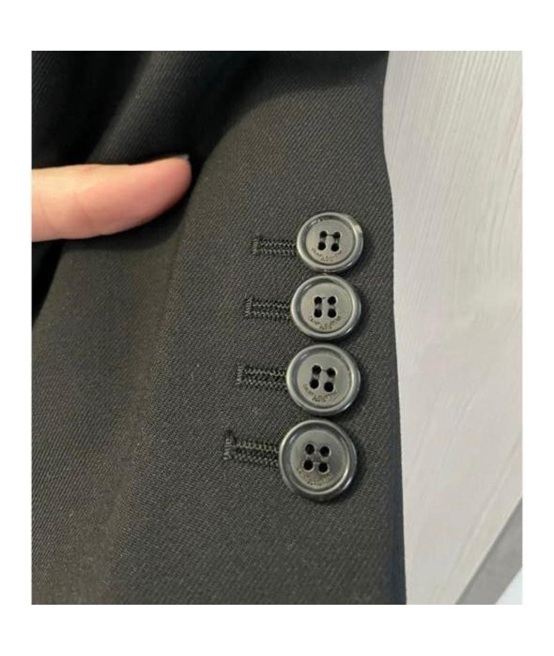 SAINT LAURENT Черный шерстяной жакет/пиджак, фото 4