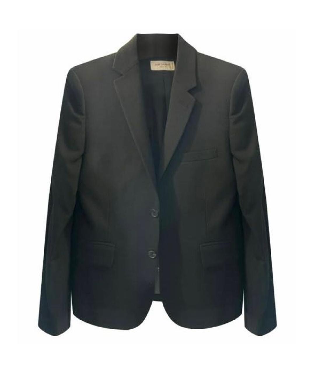 SAINT LAURENT Черный шерстяной жакет/пиджак, фото 1