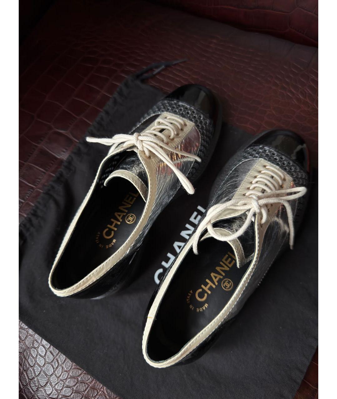 CHANEL Мульти брогги и оксфорды из лакированной кожи, фото 8