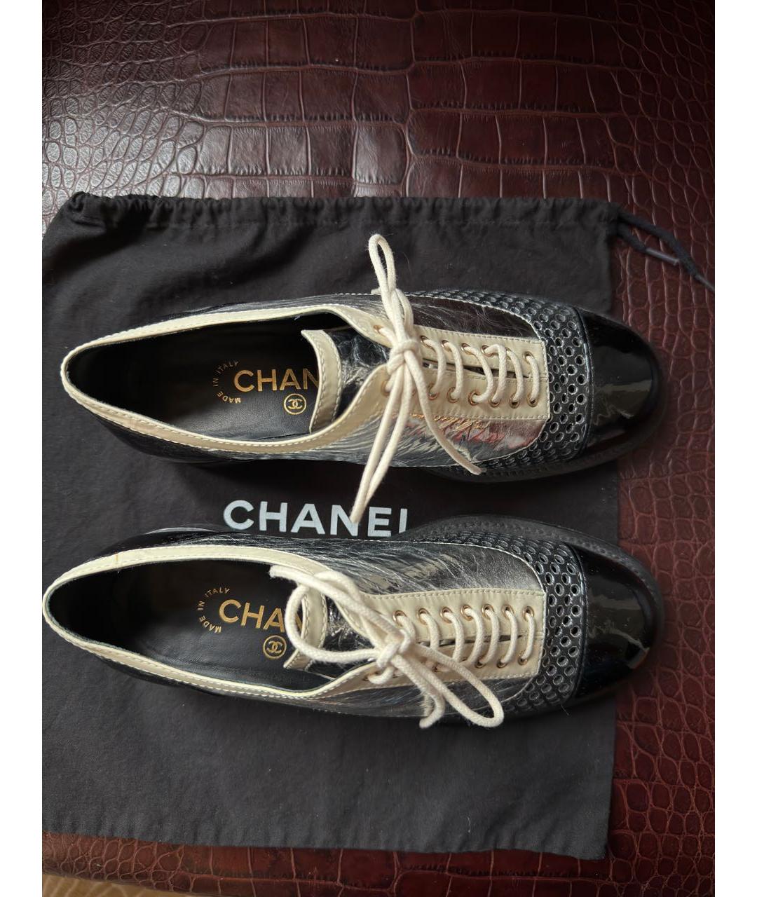 CHANEL Мульти брогги и оксфорды из лакированной кожи, фото 4
