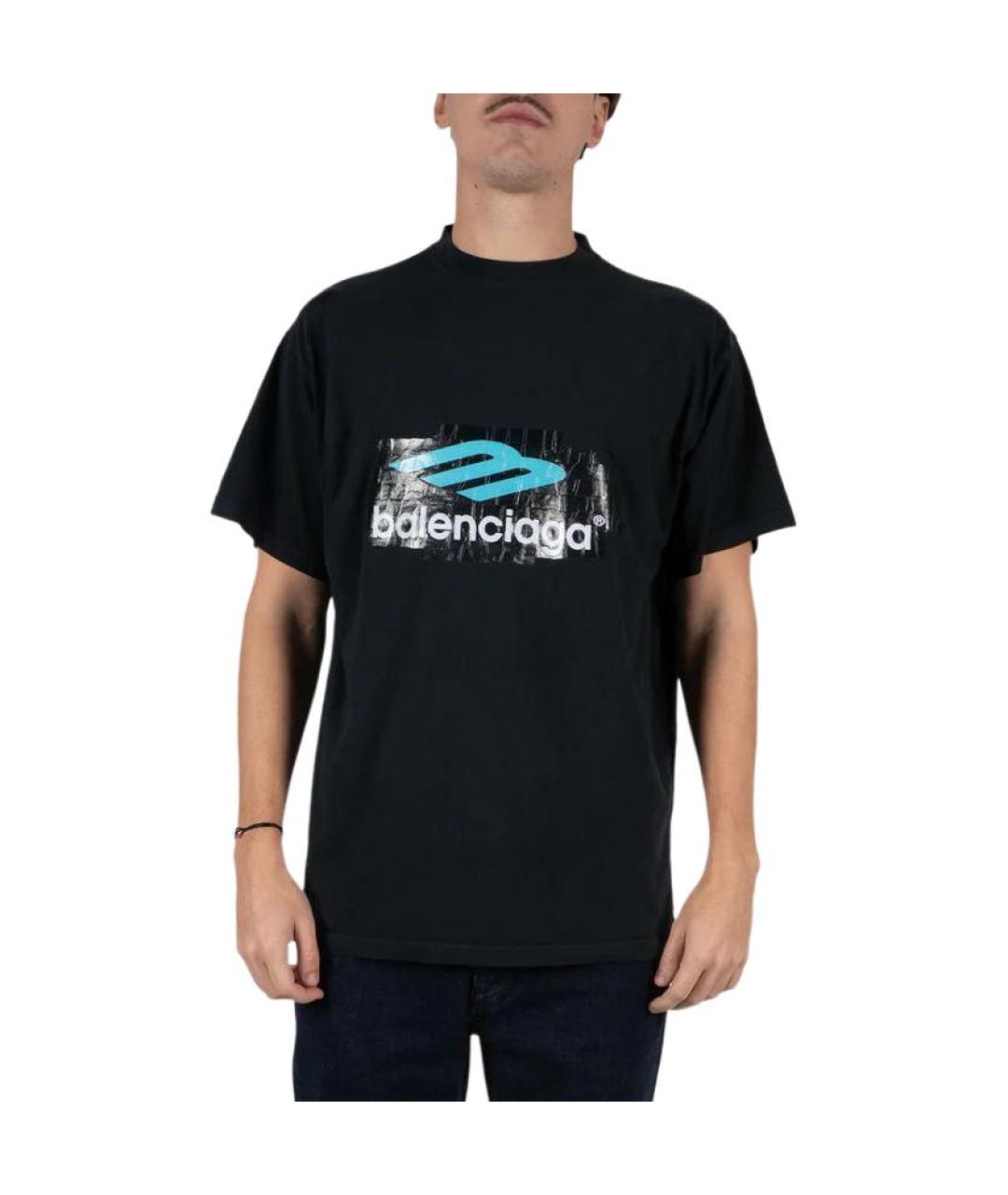 BALENCIAGA Черная футболка, фото 3