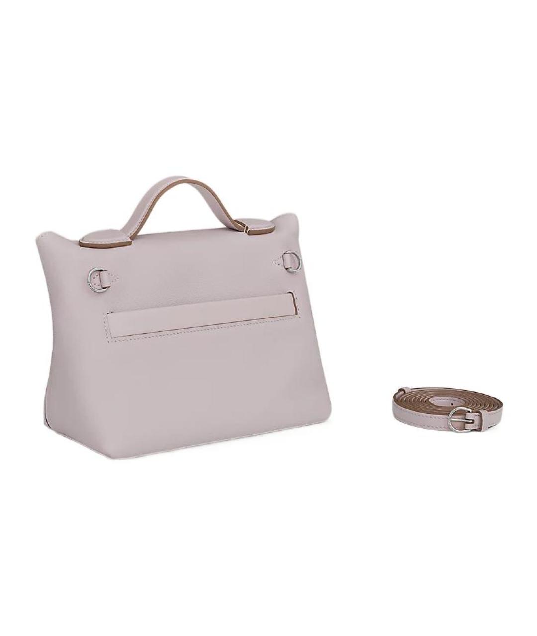 HERMES Серая кожаная сумка через плечо, фото 3