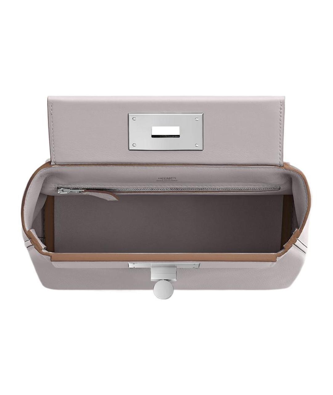 HERMES Серая кожаная сумка через плечо, фото 4