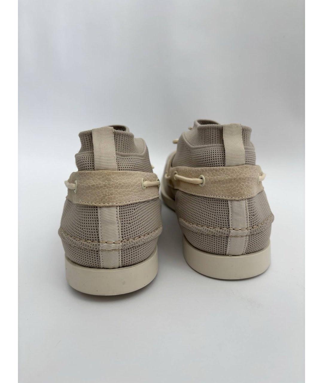 LARDINI Бежевые текстильные низкие кроссовки / кеды, фото 3