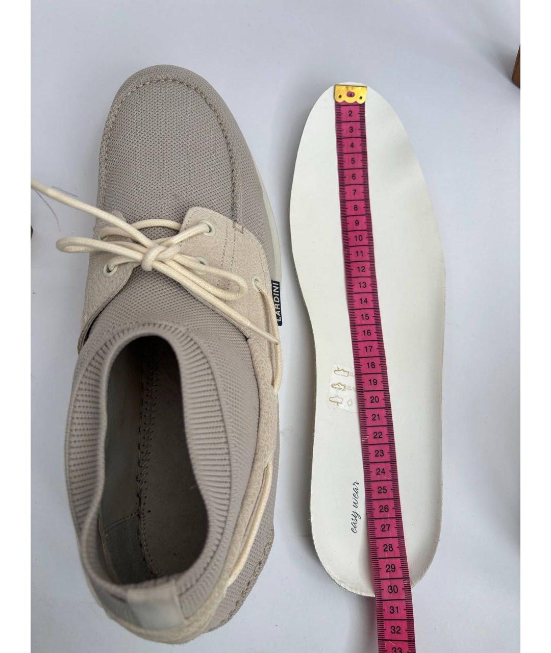 LARDINI Бежевые текстильные низкие кроссовки / кеды, фото 5
