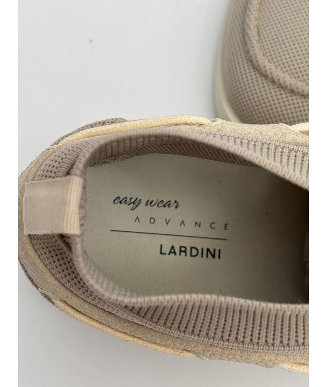 LARDINI Бежевые текстильные низкие кроссовки / кеды, фото 4