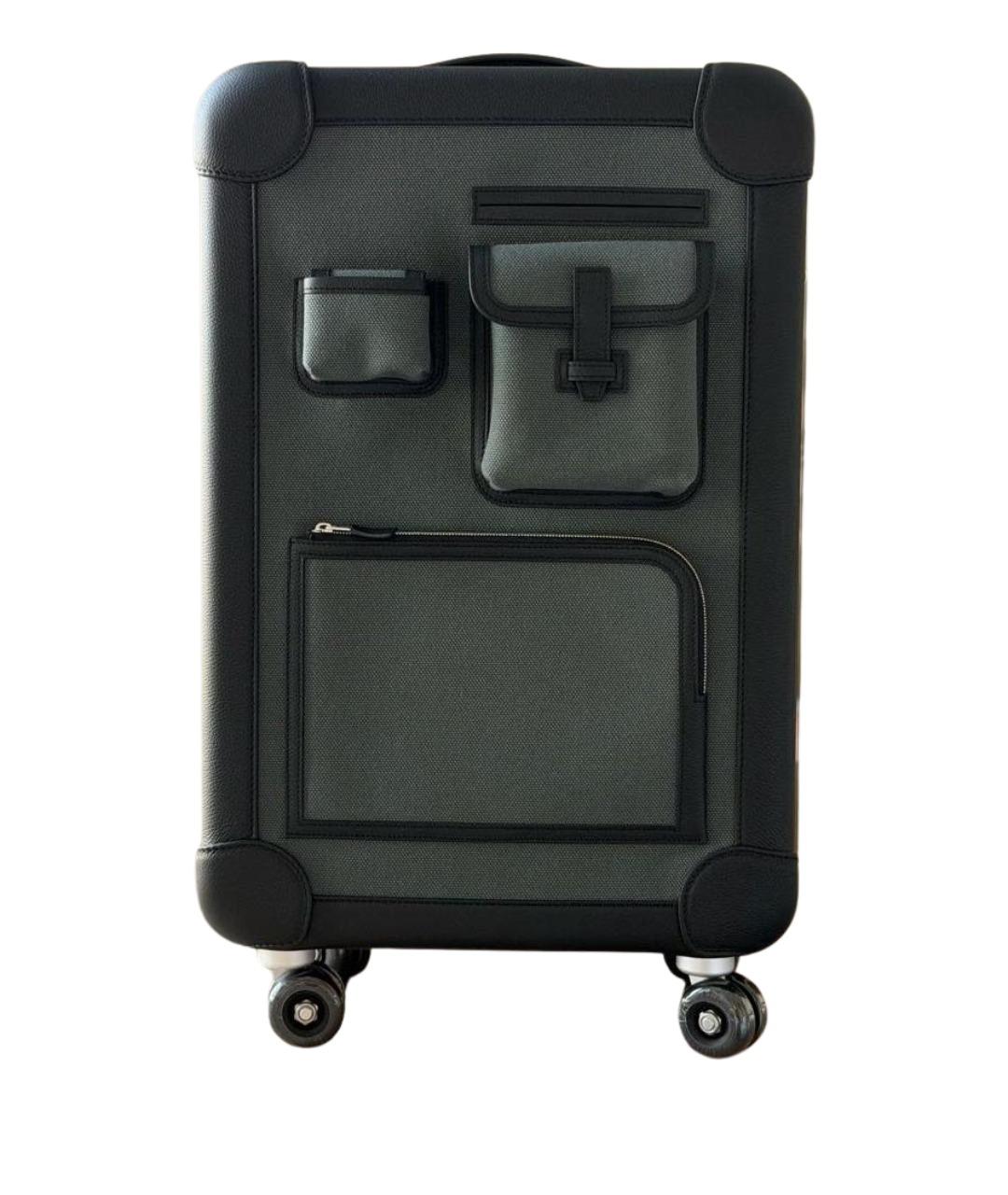 HERMES Черный чемодан, фото 1